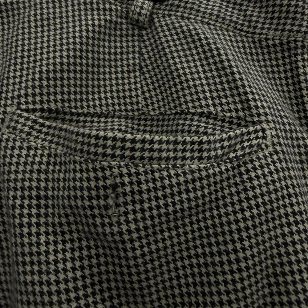 Vintage 90s Gap Houndstooth Pleated Pants Mens 32x28 Black White Cotton Cuffed
